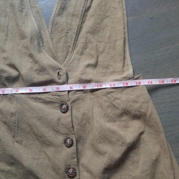 Green Linen Jumpsuit - Picture 3 of 6